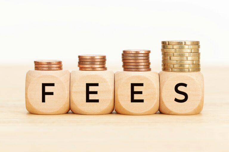 Fees word on Wooden blocks